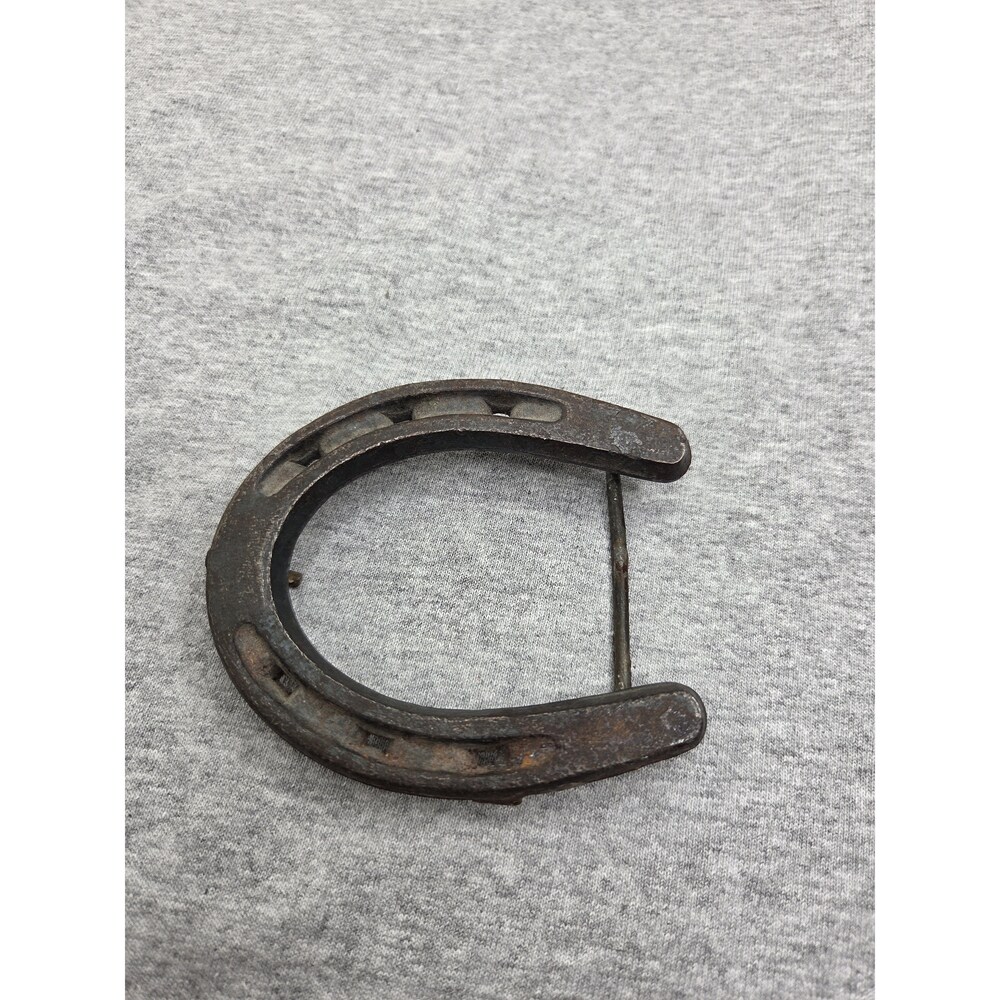 Antique Real Heat Forged Horseshoe Equestrian Belt Buckle